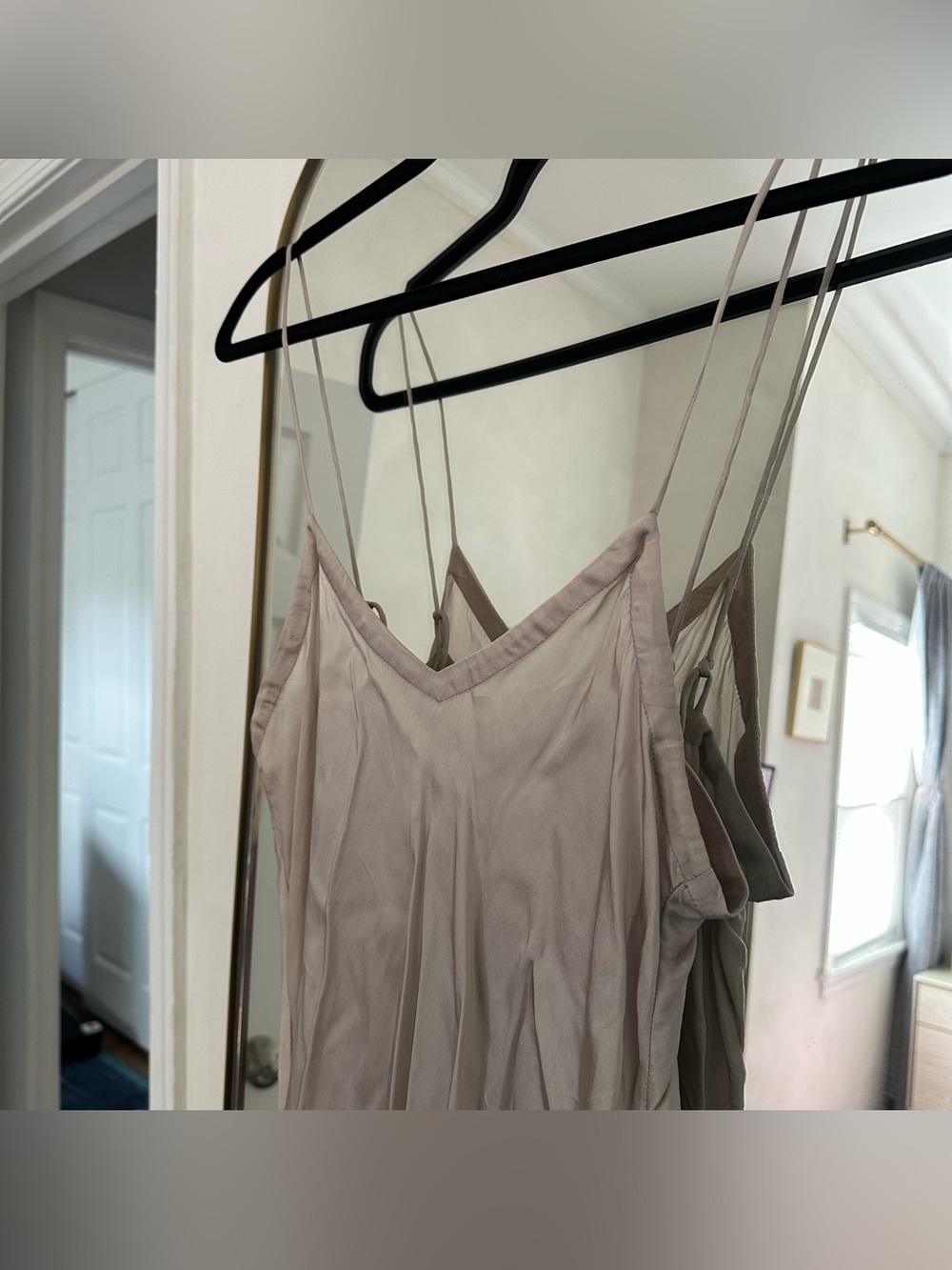 Handcrafted silky lavender asymmetrical maxi slip dress